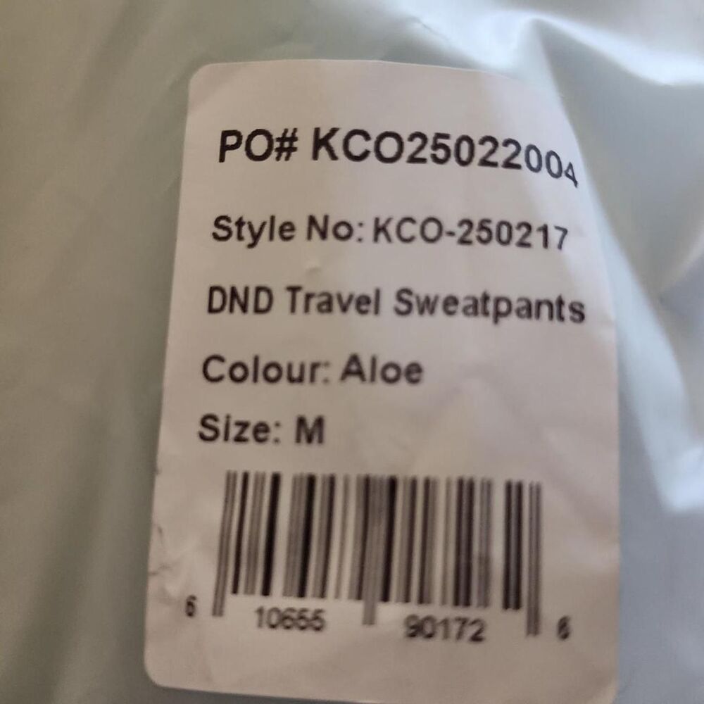 NWT DND TRAVEL SWEATPANTS ALOE  Size M - Picture 2 of 6